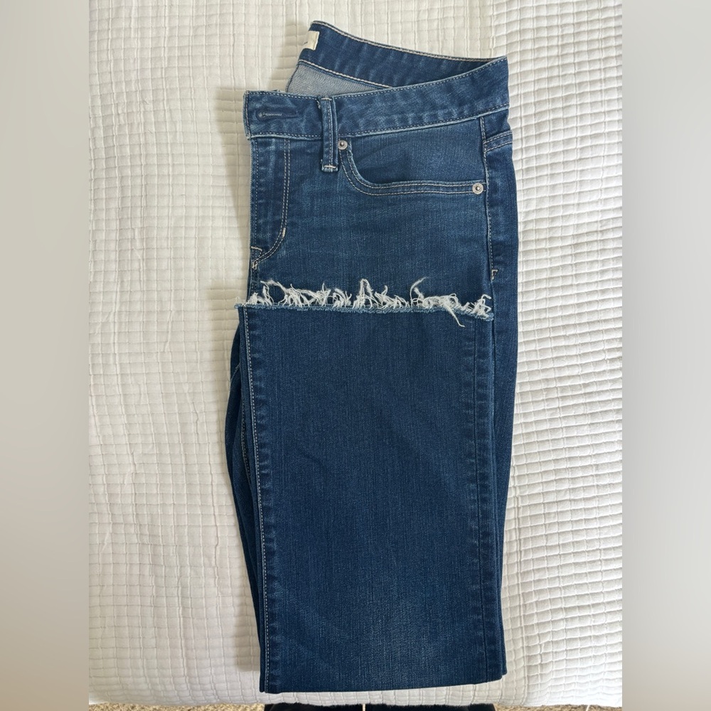 Raw Hem Dark Blue Denim